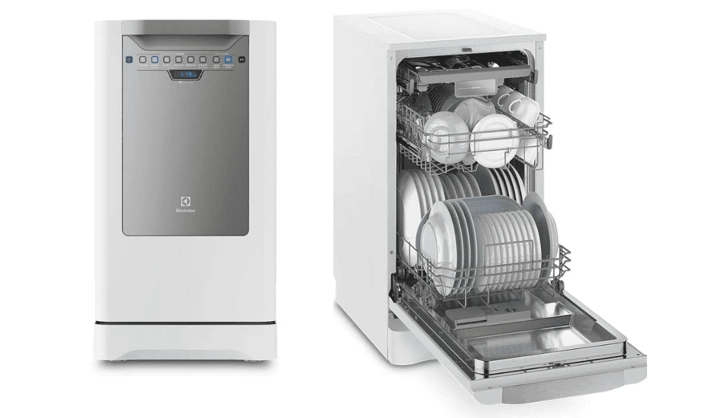 Lava-louças compacta 10 serviços cor branca e inox, prática e eficiente, ideal para quem busca os melhores eletrodomésticos custo-benefício para cozinha em 2025.